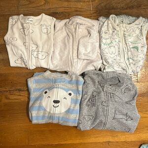 5 pcs Sleep Sacks in 0-3m/3-6m/6-9m